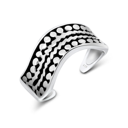 Toe Ring Wavy with Dots TR-08